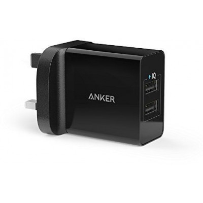 انكر شاحن جداري  24 وات مخرجين USB لون اسود A2021K11 